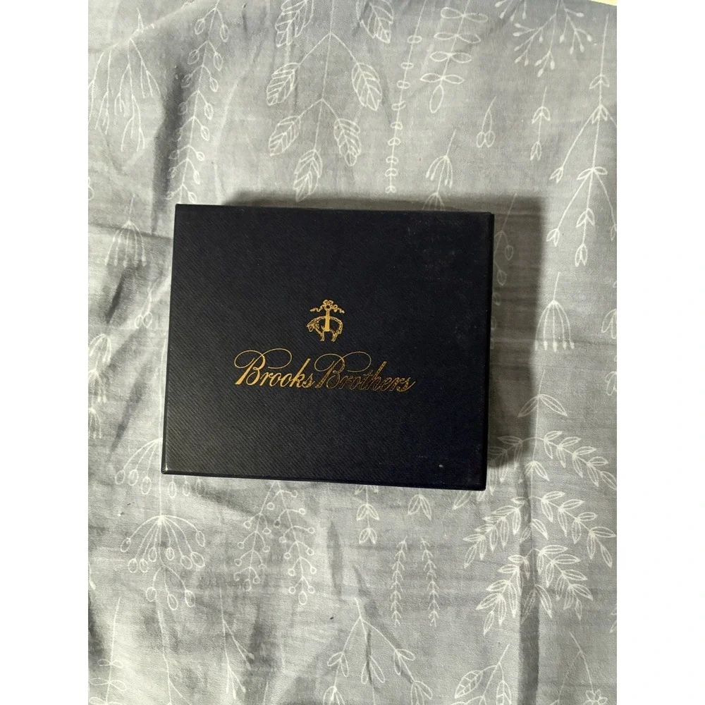 Brooks Brothers Mens Cocktail Martini Embroidered Bifold Wallet Blue 100061582